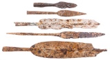EARLY DUG SPEAR HEAD LOT OF 5