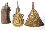 MOROCCAN POWDER FLASK MIXED LOT OF 3
