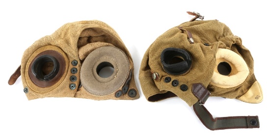 WWII RCAF & RAF TYPE E FLIGHT HELMET LOT OF 2