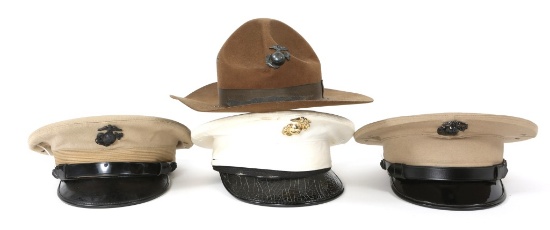 WWII - COLD WAR USMC MIXED HAT LOT OF 4