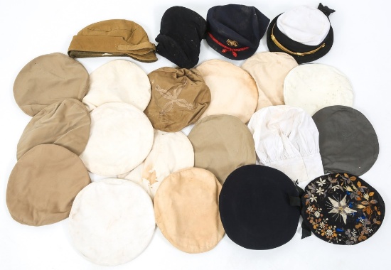 WWII US NAVY - ARMY DRESS & SERVICE HAT LOT