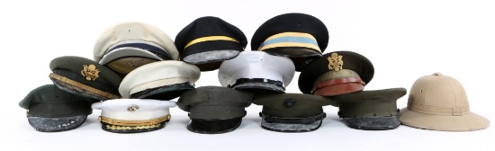 WWII - MODERN US ARMED FORCES VISOR MIXED LOT
