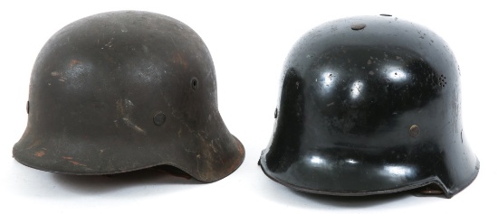 WWII GERMAN ARMY M42 AND M34 POLICE HELMET LOT