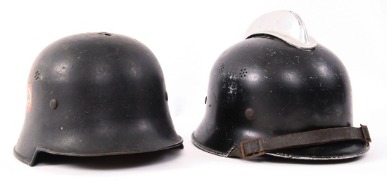 WWII GERMAN FIRE POLICE M34 HELMET LOT OF 2