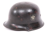 WWII GERMAN FIRE POLICE M34 DOUBLE DECAL HELMET