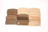 WWII US ARMY ENLISTED - NCO GARRISON HAT LOT OF 14