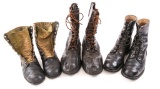 WWII - VIETNAM WAR US ARMY COMBAT BOOTS LOT OF 3