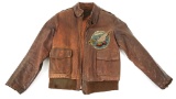 WWII 8th AAF 600BS PAINTED A2 FLIGHT JACKET