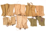 WWII US ARMY LEGGINGS LOT OF 7 PAIRS