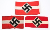 WWII GERMAN HITLER YOUTH ARMBAND LOT OF 3