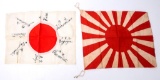 WWII JAPANESE SMALL FLAG LOT OF 2