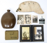 WWII JAPANESE FIELD CAP, PHOTO, CANTEEN & ID BOOK