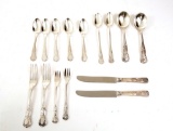 WWI US NAVY KINGS PATTERN OFFICERS FLATWARE