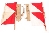 WWI US ARMY AEF SIGNAL CORPS FLAG KIT LOT OF 2