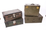 WWII US ARMY FOOTLOCKER LOT OF 4