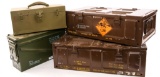 WORLD MILITARY METAL AMMO CRATE & CAN LOT OF 4