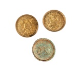 CIVIL WAR & INDIAN WARS BUTTON LOT OF 3