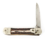 PRE WWII GERMAN FOLDING KNIFE WITH STAG GRIP