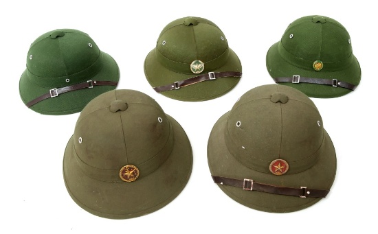 VIETNAM WAR NVA COMBAT PITH HELMET LOT OF 5