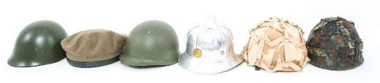 WORLD MILITARY COMBAT HELMET LOT OF 6