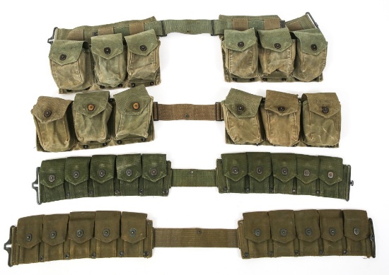 KOREAN WAR US ARMY CARTRIDGE BELT LOT OF 4