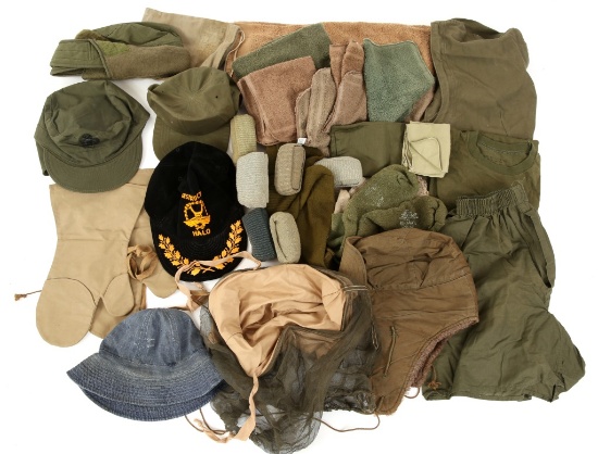 VIETNAM WAR US ARMY SOCK, TOWEL & HAT LOT