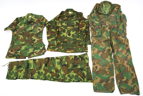 VIETNAM WAR US ARMY ERDL CAMO SET & OVERALL LOT