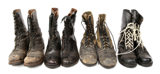 VIETNAM WAR US ARMY COMBAT BOOTS LOT OF 4