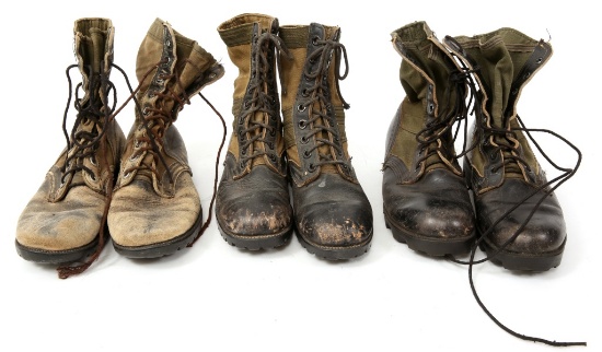 VIETNAM WAR US ARMY COMBAT JUNGLE BOOTS LOT OF 3