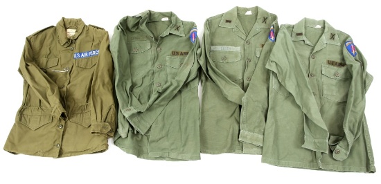 US ARMY & USAF OG107 SATEEN SHIRT & JACKET LOT