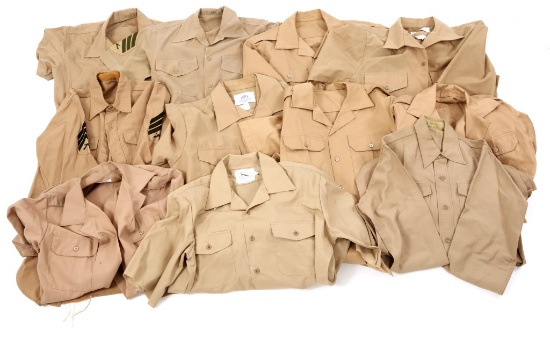 US MARINE CORPS KHAKI SUMMER DRESS SHIRT LOT OF 12