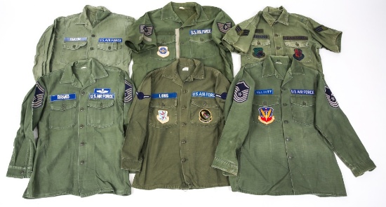 VIETNAM WAR USAF OG107 UTILITY UNIFORM LOT OF 6