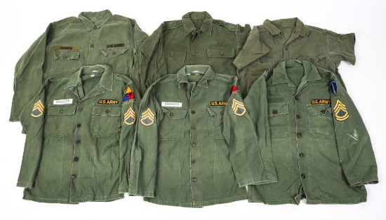 VIETNAM WAR US ARMY OG107 UTILITY UNIFORM LOT OF 6