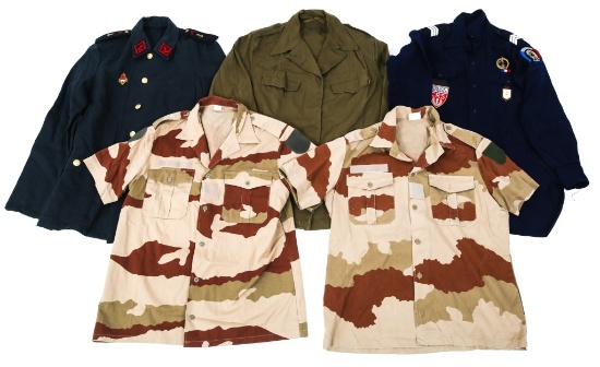 FRENCH MILITARY ARMY & POLICE UNIFORM LOT OF 5