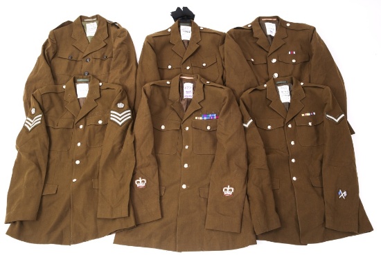 BRITISH ARMY DRESS UNIFORM TUNIC LOT OF 6