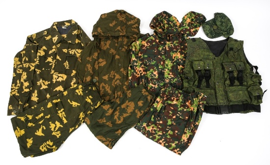 RUSSIAN TACTICAL VEST & CAMO UNIFORMS LOT
