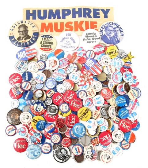 VIETNAM WAR ERA POLITICAL PIN LOT