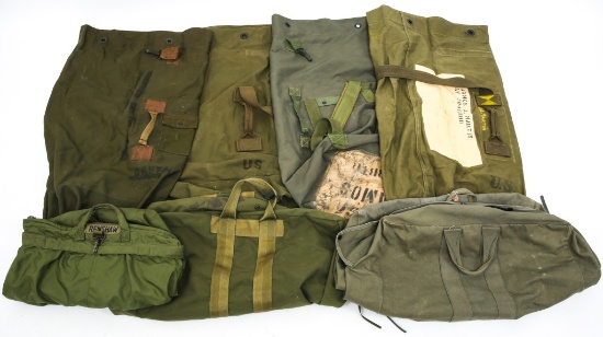 US ARMY & USAF DUFFEL BAG AND FLYER BAG LOT OF 7