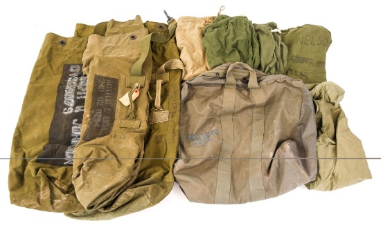KOREA - VIETNAM US ARMY DUFFEL & LAUNDRY BAG LOT