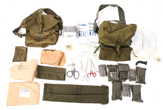 US ARMY MEDICAL CORPS FIELD KIT & POUCH LOT