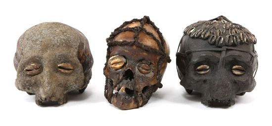 DAYAK IBAN TROPHY SKULL MODEL LOT OF 3