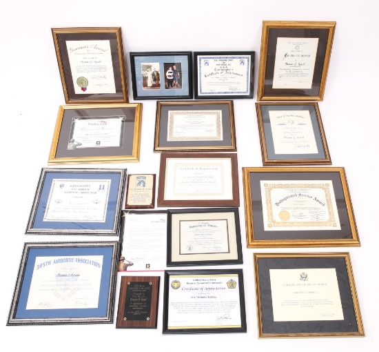CERTIFICATE COLLECTION OF COL.THOMAS G. ROSELL