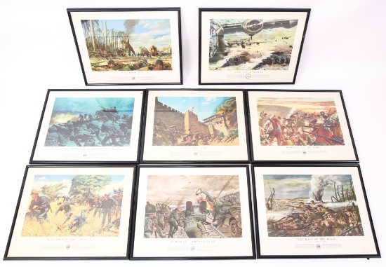 THE US ARMY IN ACTION SERIES FRAMED PRINT LOT