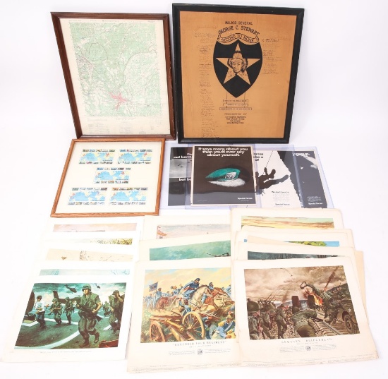 2nd INF MJ GEN. STEWART FAREWELL FRAME & PRINT LOT