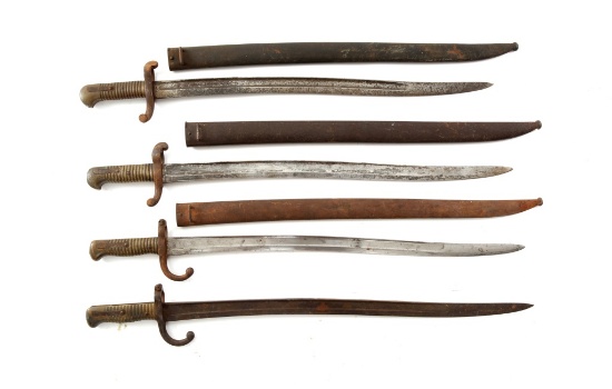 FRENCH MODEL 1842 & MODEL 1866 BAYONET LOT OF 4