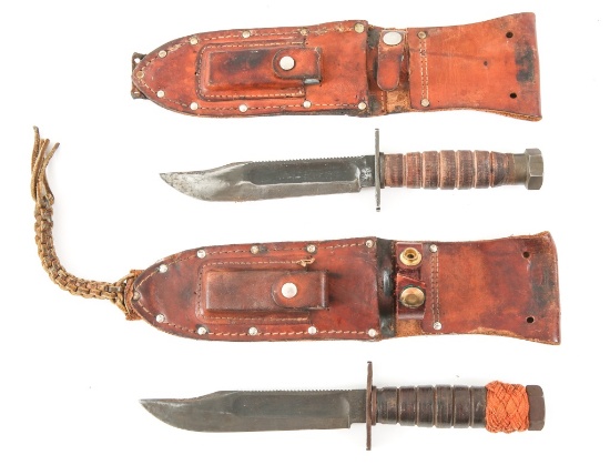 VIETNAM WAR USAF 6" BLADE SURVIVAL KNIFE LOT OF 2