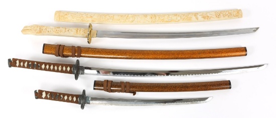 JAPANESE DISPLAY SWORD MIXED LOT OF 3
