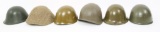WORLD MILITARY COMBAT HELMET LOT OF 6