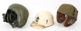 BRITISH BELGIAN & US TANKER HELMET LOT OF 3