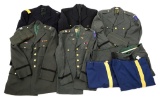 US ARMY OFFICER DRESS BLUE & GREEN UNIFORM LOT